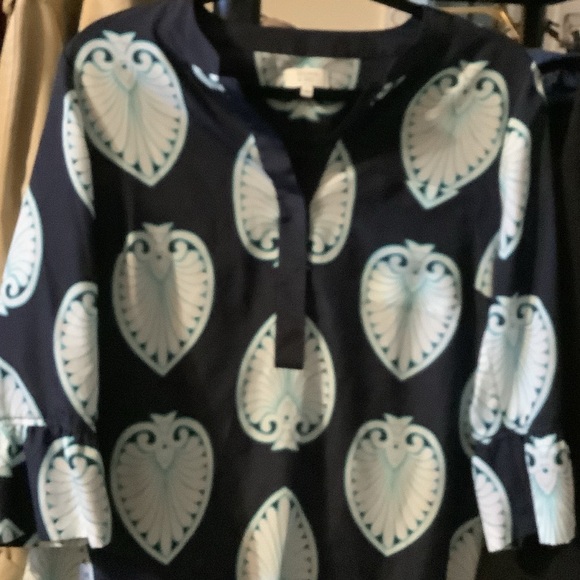 Crown & Ivy Navy and Light Blue‎ Midi Dress - Picture 3 of 9